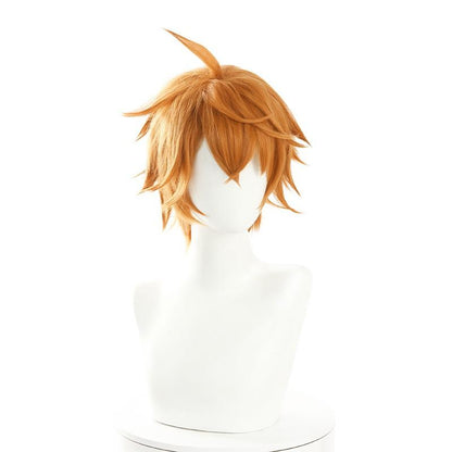 Game Genshin Impact Tartaglia Orange Short Cosplay Wigs 