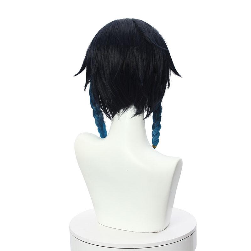 Game Genshin Impact Venti Blue Gradient Cosplay Wigs