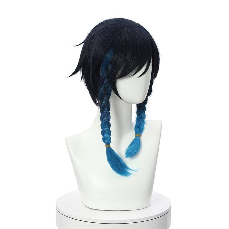 Game Genshin Impact Venti Blue Gradient Cosplay Wigs