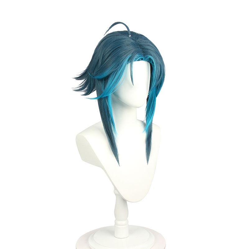 Game Genshin Impact Xiao Blue Mixed Cosplay Wigs 