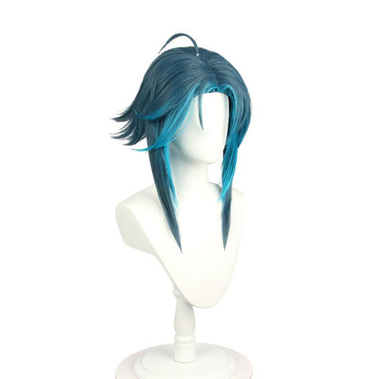 Game Genshin Impact Xiao Blue Mixed Cosplay Wigs 