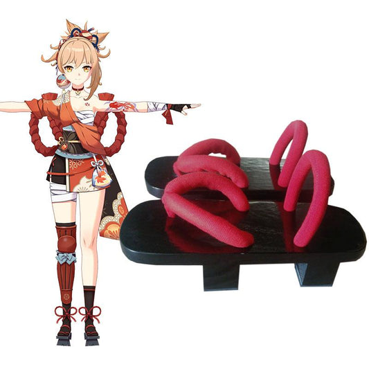 Game Genshin Impact Yoimiya Clogs Cosplay Shoes
