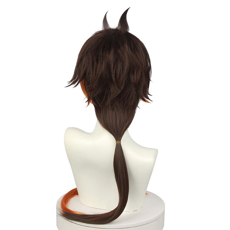 Game Genshin Impact Zhongli Brown Gradient Long Cosplay Wigs