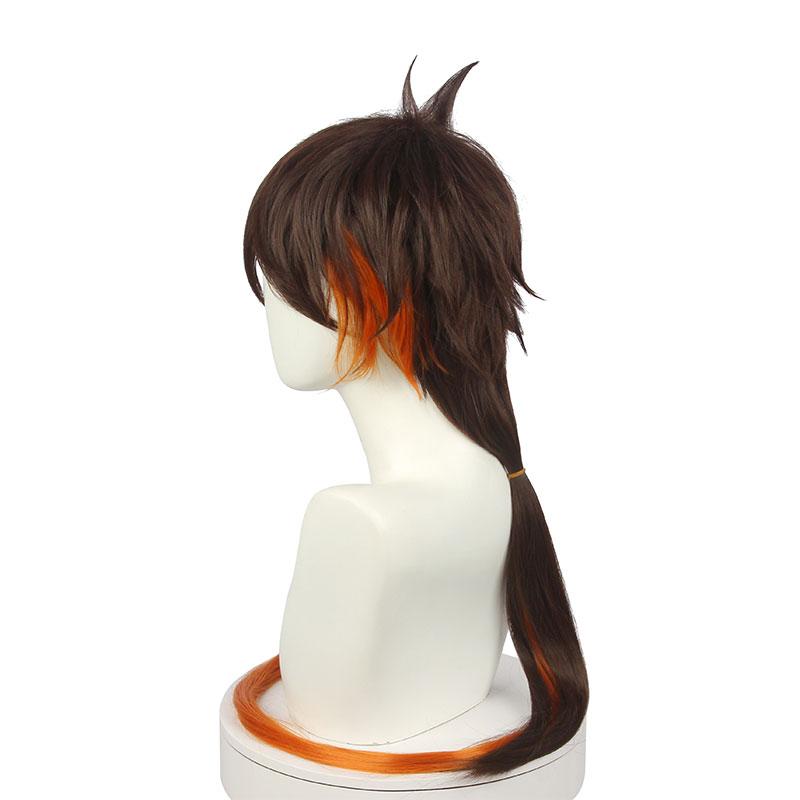 Game Genshin Impact Zhongli Brown Gradient Long Cosplay Wigs