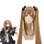 Game Girls Frontline UMP45UMP9 Brown Ponytail Linen Curls Cosplay Wigs