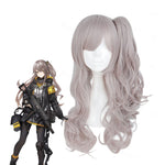 Game Girls Frontline UMP45UMP9 Brown Ponytail Linen Curls Cosplay Wigs