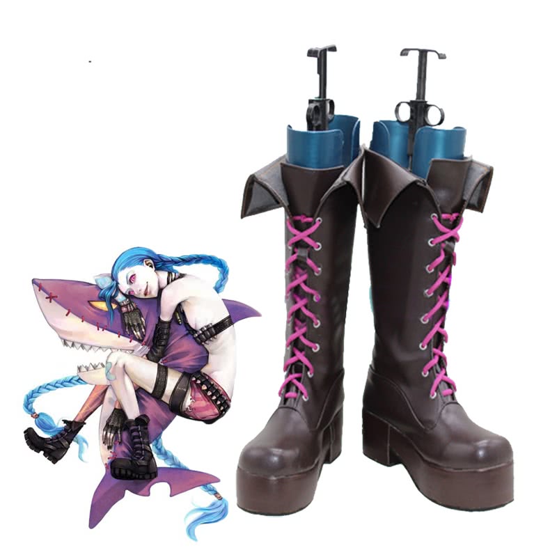 Game LOL Loose Cannon Jinx Cosplay Boots