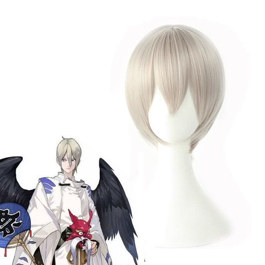 Game  Onmyoji Yin Yang Master SSR Da ii ten gu Flaxen Short Cosplay Wig