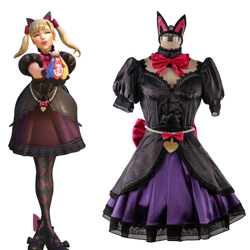 Game Overwatch OW D.Va DVA Hana Song pioneer black Dress Video Cosplay Costume