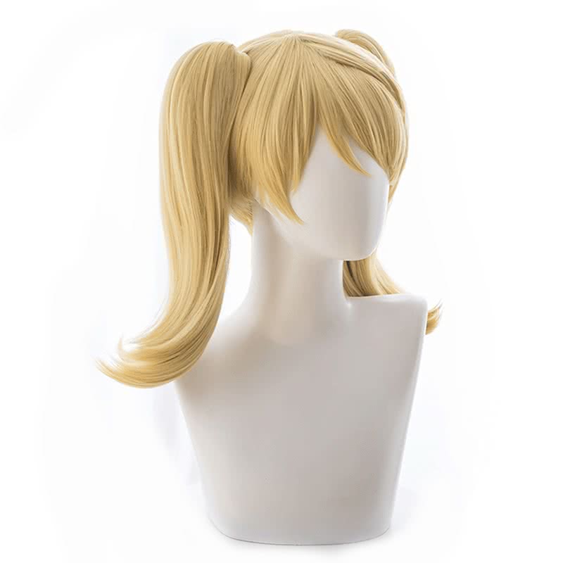 Game OW Pink Angel  40cm Long Blonde Ponytail Cosplay Wigs