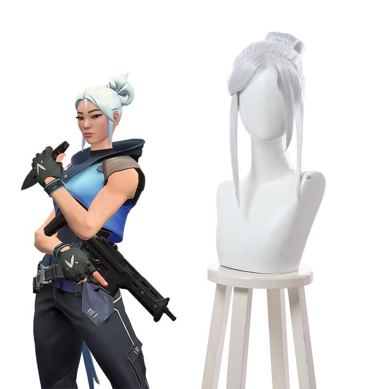 Game Valorant Project A Jett White Cosplay Wigs