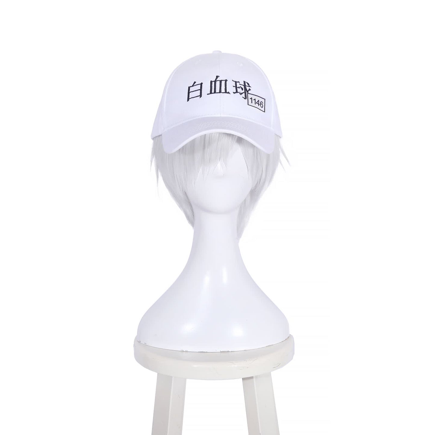 Hataraku Saibou Cells At Work White Blood Cell U-1146 Short W hite Cosplay Wigs