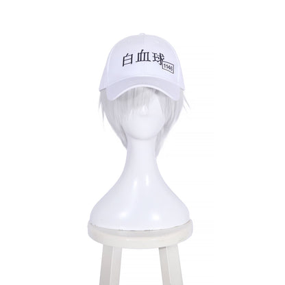 Hataraku Saibou Cells At Work White Blood Cell U-1146 Short W hite Cosplay Wigs