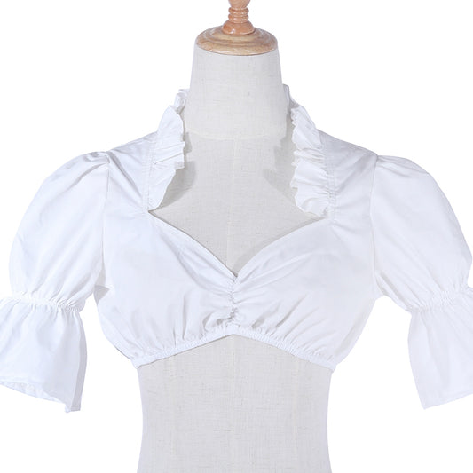 Retro Puff Sleeve Sexy Inside Top