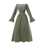 Women Renaissance Victorian Medieval Long Defined Waist Dress