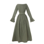 Women Renaissance Victorian Medieval Long Defined Waist Dress