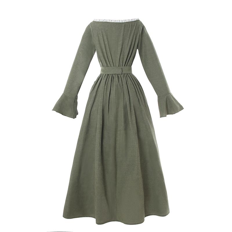 Women Renaissance Victorian Medieval Long Defined Waist Dress