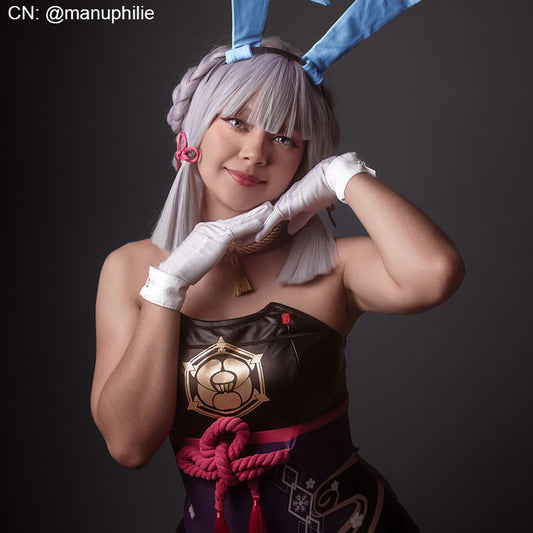 Genshin Impact Ayaka Fanart Bunny Girl Cosplay Costume