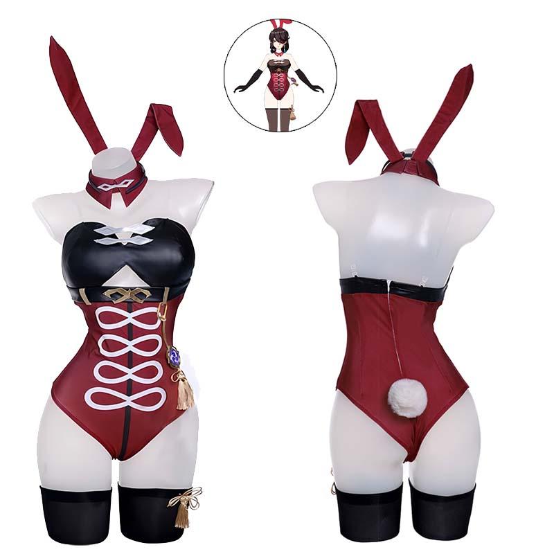 Genshin Impact Beidou Fanart Bunny Girl Cosplay Costume