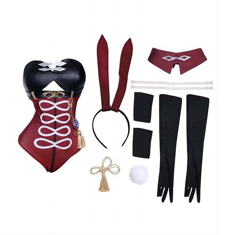Genshin Impact Beidou Fanart Bunny Girl Cosplay Costume
