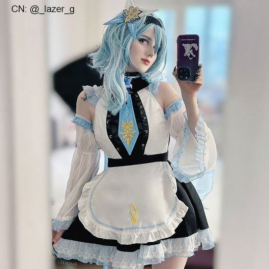 Genshin Impact Eula Cosplay Costume Maid Fanart Cosplay Costume