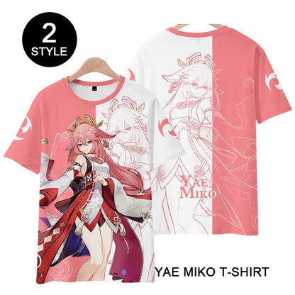 Genshin Impact Guuji Yae Miko T-shirt Cosplay Costume