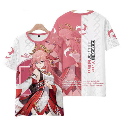 Genshin Impact Guuji Yae Miko T-shirt Cosplay Costume