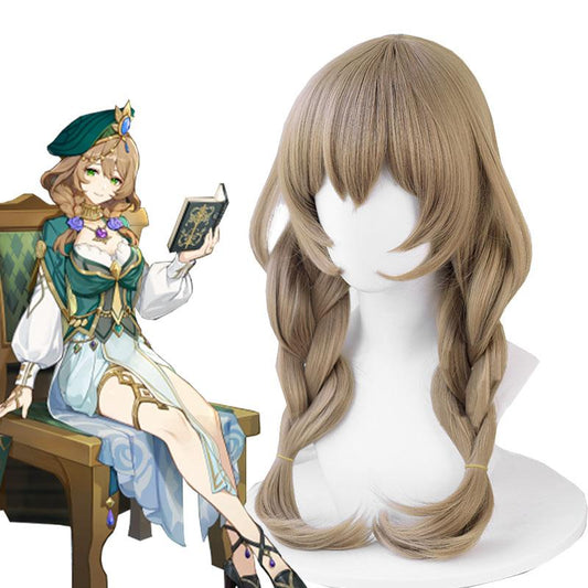 Genshin Impact Lisa A Sobriquet Under Shade Brown Cosplay Wigs
