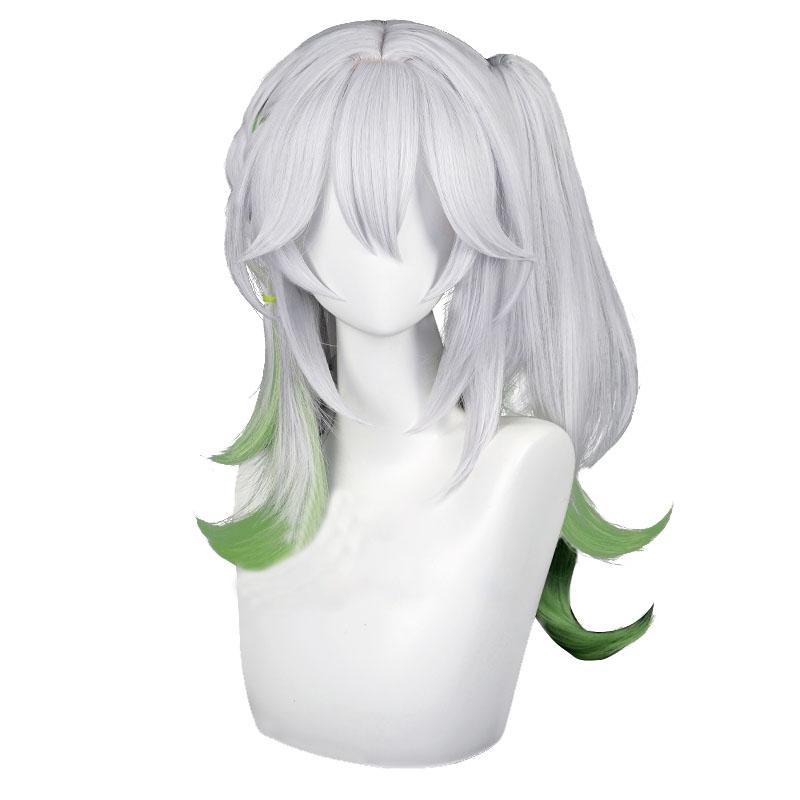 Genshin Impact Nahida Grey Mixed Green Cosplay Wigs