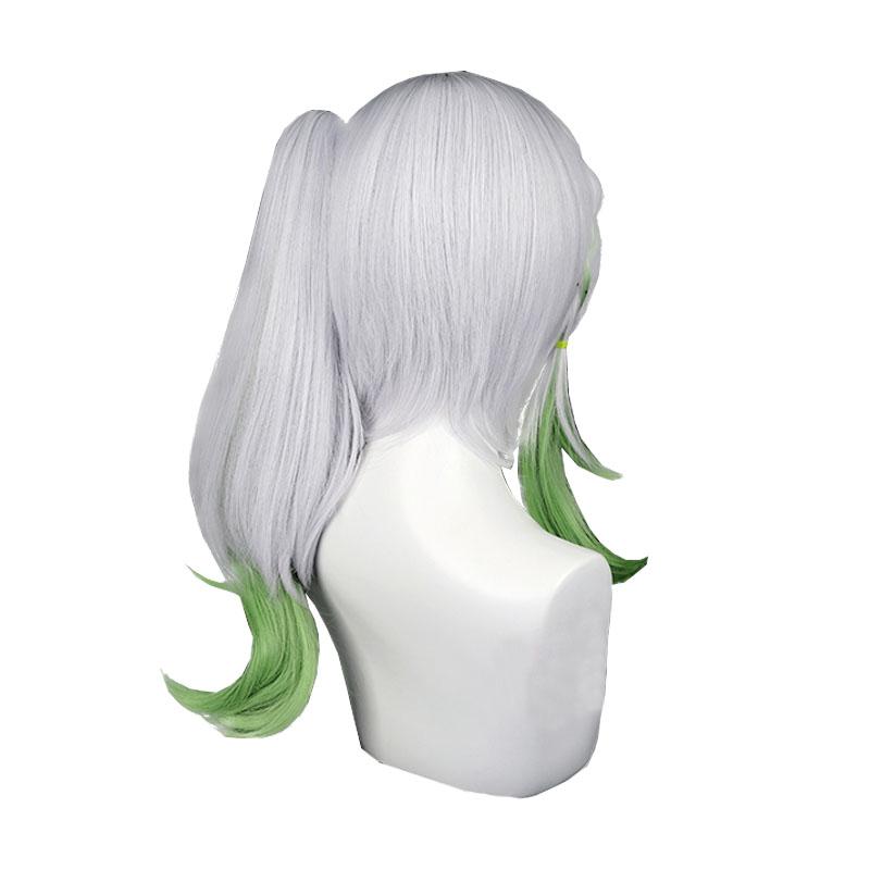 Genshin Impact Nahida Grey Mixed Green Cosplay Wigs