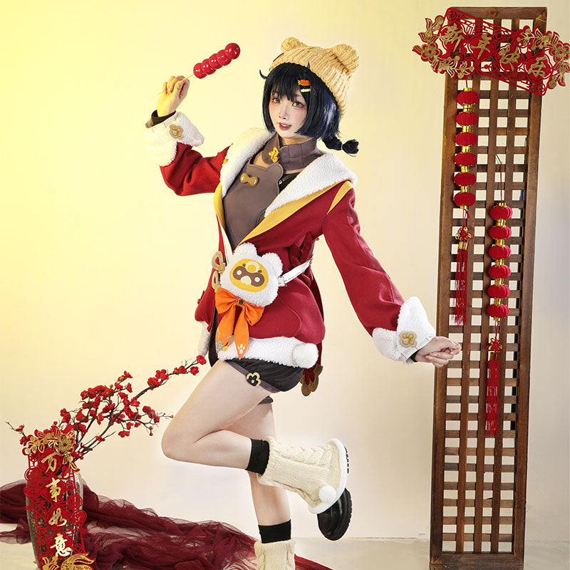 Genshin Impact New Year's Cheer Xiangling Cosplay Costume