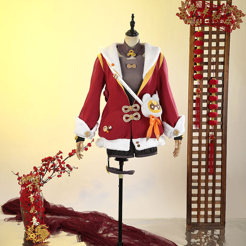 Genshin Impact New Year's Cheer Xiangling Cosplay Costume