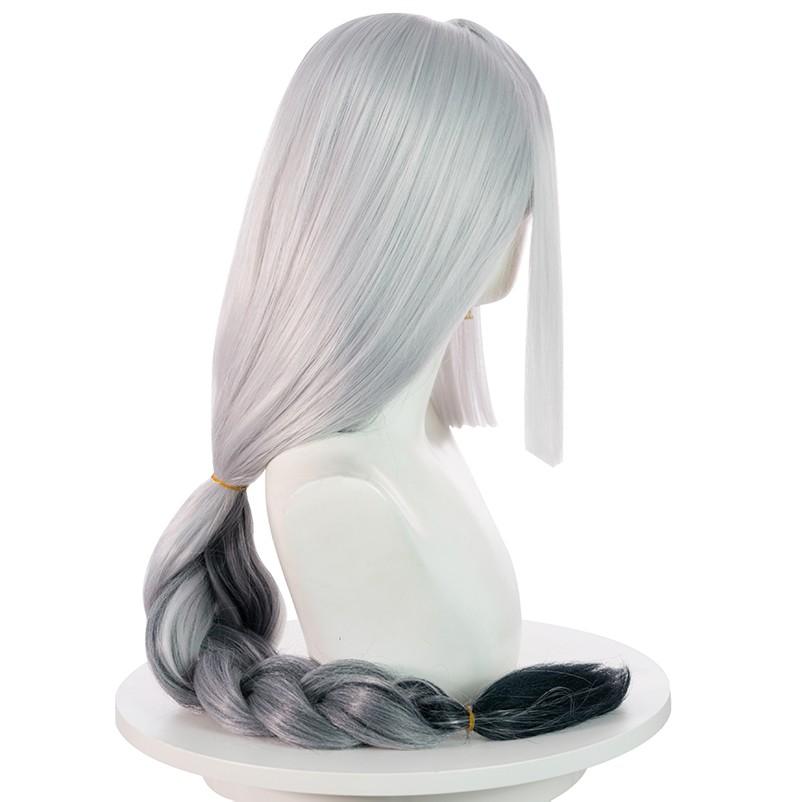 Game Genshin Impact Shenhe Gray Long Braid Cosplay Wigs