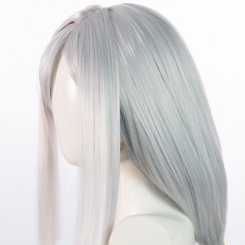 Game Genshin Impact Shenhe Gray Long Braid Cosplay Wigs