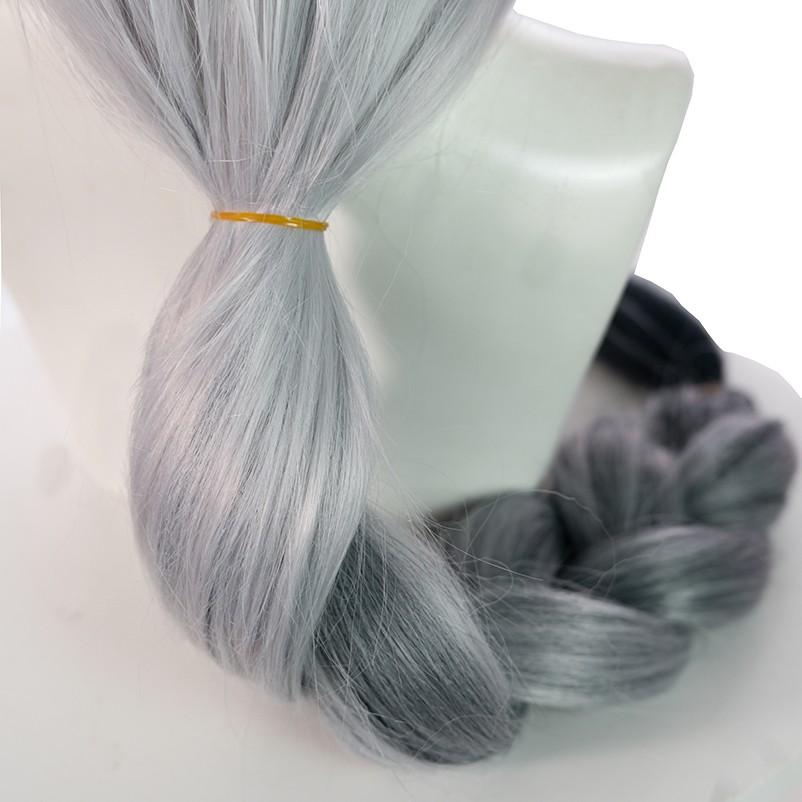 Game Genshin Impact Shenhe Gray Long Braid Cosplay Wigs