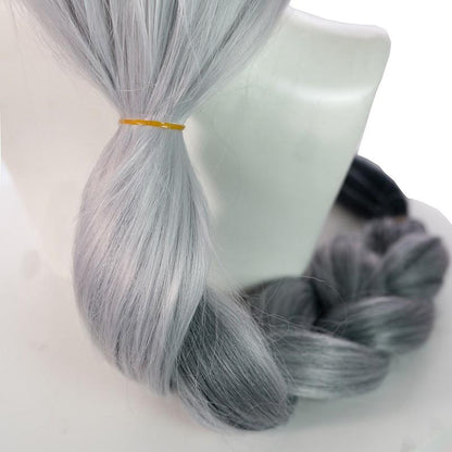 Game Genshin Impact Shenhe Gray Long Braid Cosplay Wigs