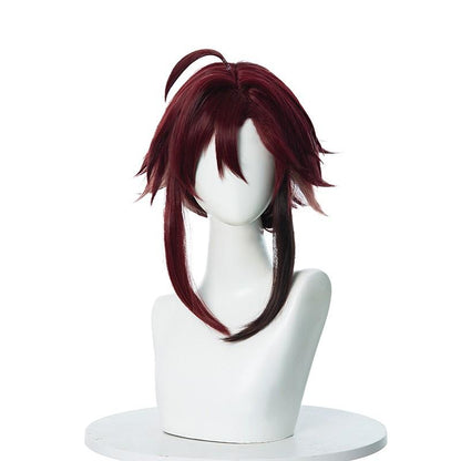 Genshin Impact Shikanoin Heizou Wine Red Cosplay Wigs