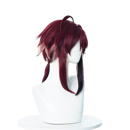 Genshin Impact Shikanoin Heizou Wine Red Cosplay Wigs