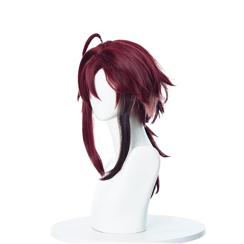 Genshin Impact Shikanoin Heizou Wine Red Cosplay Wigs