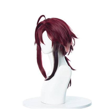 Genshin Impact Shikanoin Heizou Wine Red Cosplay Wigs