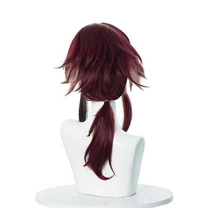 Genshin Impact Shikanoin Heizou Wine Red Cosplay Wigs
