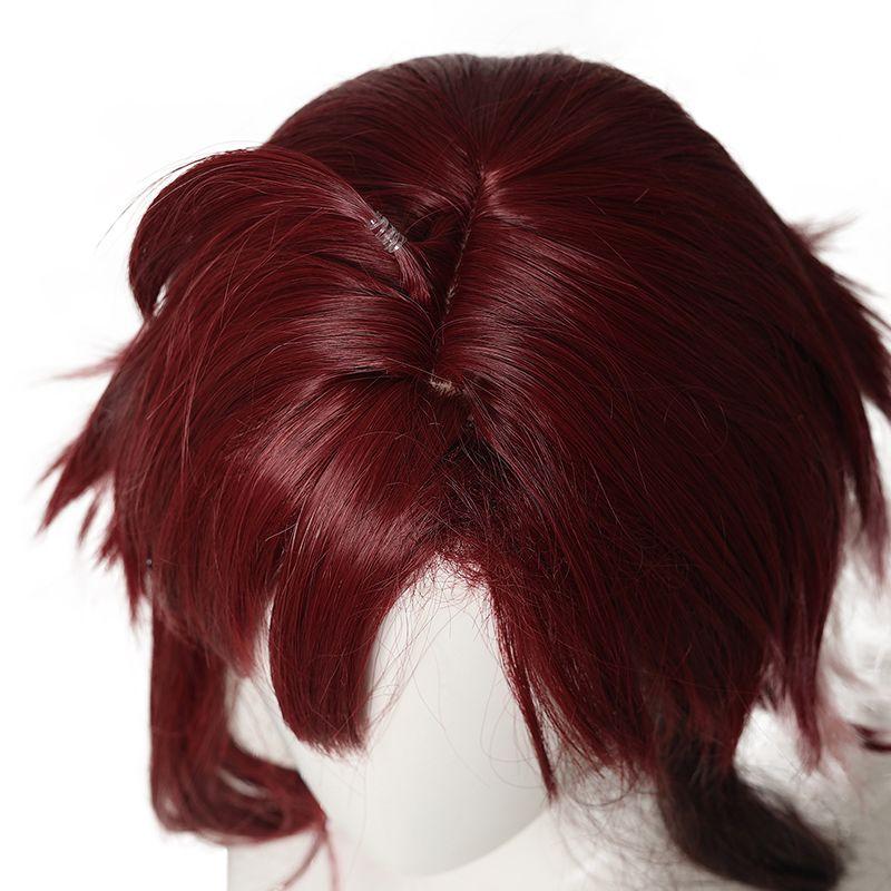 Genshin Impact Shikanoin Heizou Wine Red Cosplay Wigs