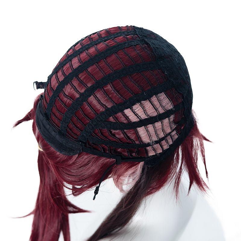 Genshin Impact Shikanoin Heizou Wine Red Cosplay Wigs