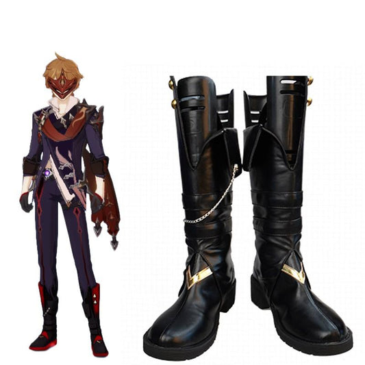 Game Genshin Impact Tartaglia Childe Delusion Cosplay Shoes