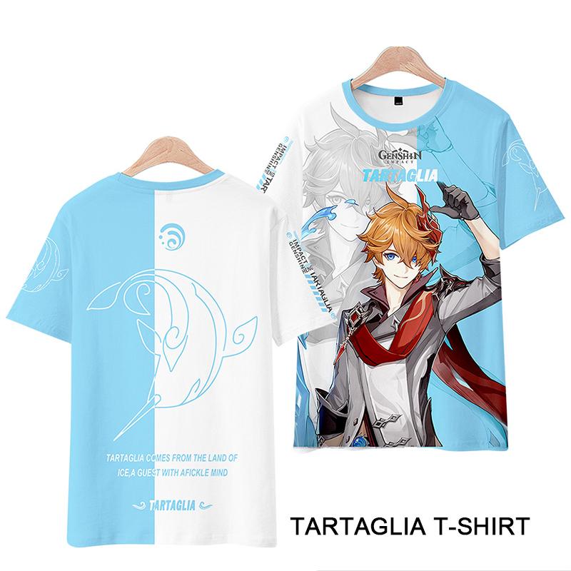 Genshin Impact Tartaglia T-shirt Cosplay Costume