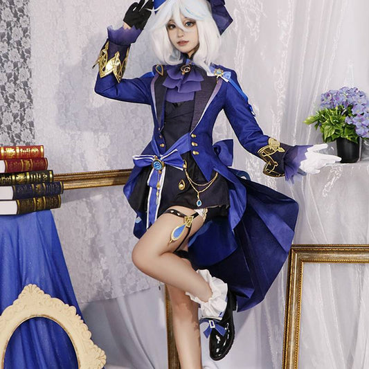 Genshin Impact The Hydro Archon Dark Fontaine Focalors Cosplay Costume