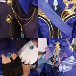 Genshin Impact The Hydro Archon Dark Fontaine Focalors Cosplay Costume
