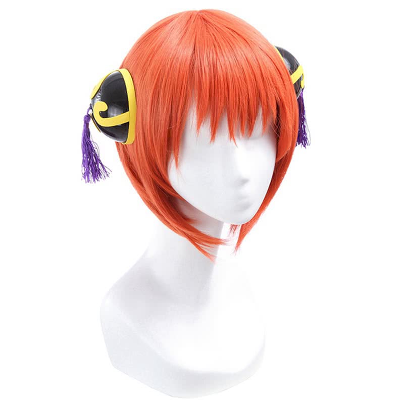 Gintama Kagura 30CM Orange Anime Cosplay Wig 