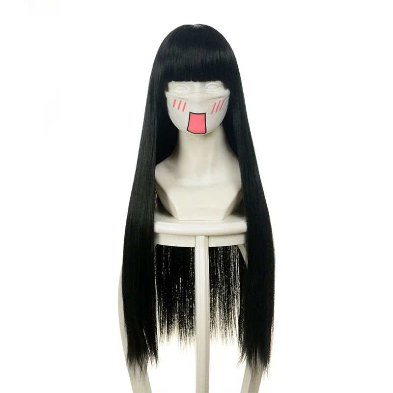 Gintama Katsura Kotarou Anime  Black Long straight Cosplay Wigs
