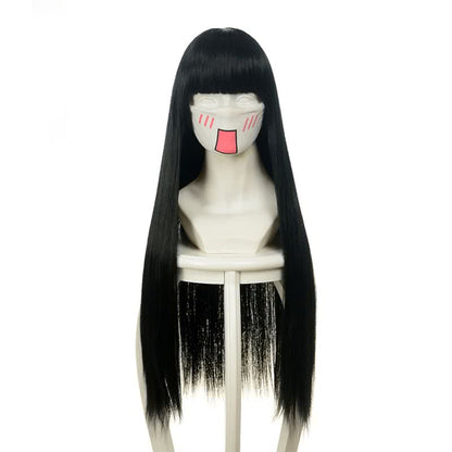 Gintama Katsura Kotarou Anime  Black Long straight Cosplay Wigs